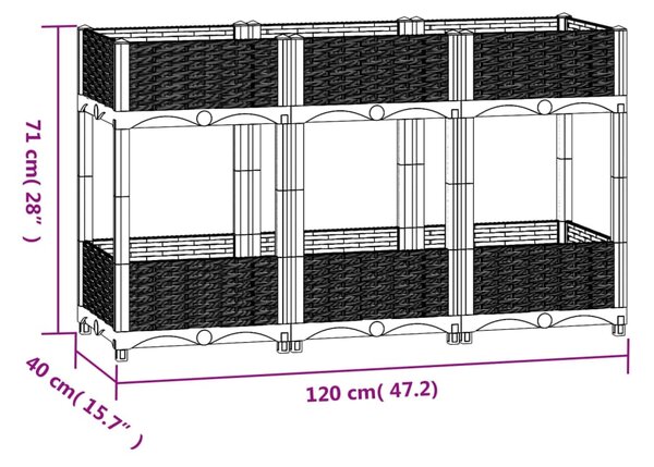 VidaXL Ζαρντινιέρα 120 x 40 x 71 εκ. από Πολυπροπυλένιο