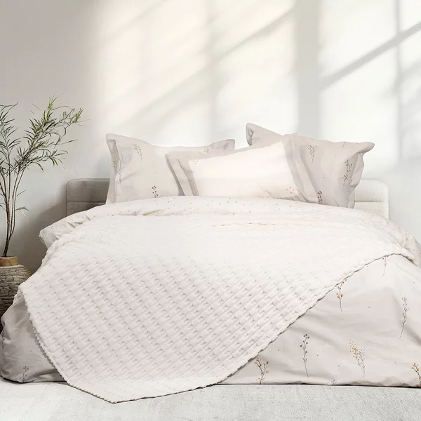 Κουβέρτα Fleece Μονή (160x220) Nima Savara Ivory