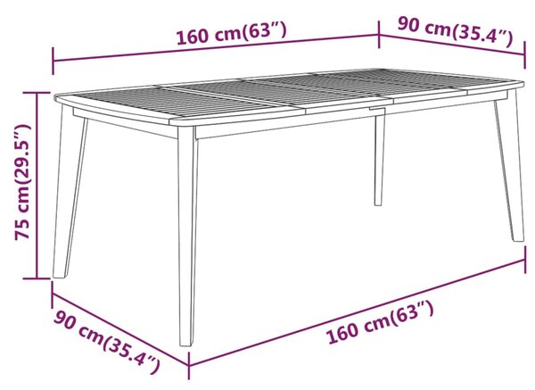 VidaXL Σετ Τραπεζαρίας Κήπου 5 Τεμαχίων από Μασίφ Ξύλο Ακακίας