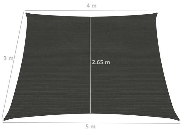 VidaXL Πανί Σκίασης Ανθρακί 4/5 x 3 μ. από HDPE 160 γρ./μ²