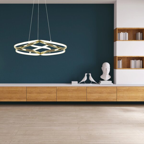 Μοντέρνο φωτιστικό οροφής LED + PILOT APP794-CP Flat Gold
