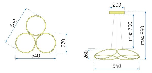Μοντέρνο φωτιστικό οροφής LED + PILOT APP794-CP Flat Gold