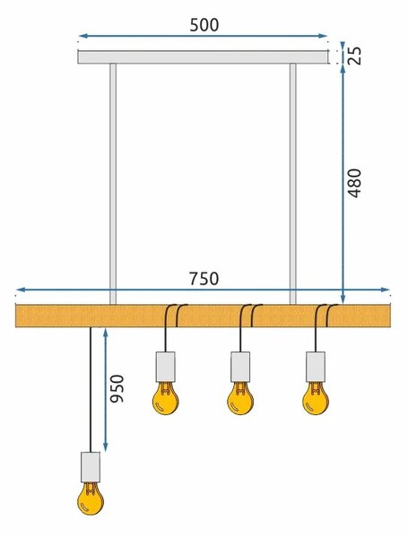ΚΡΕΜΑΣΤΟ ΦΩΤΙΣΤΙΚΟ ΟΡΟΦΗΣ BOHO LINE APP974-4CP
