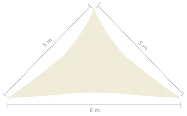 VidaXL Πανί Σκίασης Κρεμ 5 x 5 x 6 μ. από HDPE 160 γρ./μ²