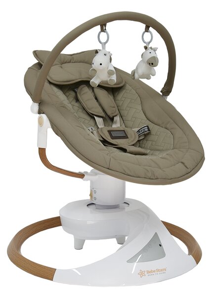 Ηλεκτρικό Ρηλάξ Με Μουσική (0+ Μηνών/Έως 9kg) Bebe Stars Snuggle Natural Beige 256-182
