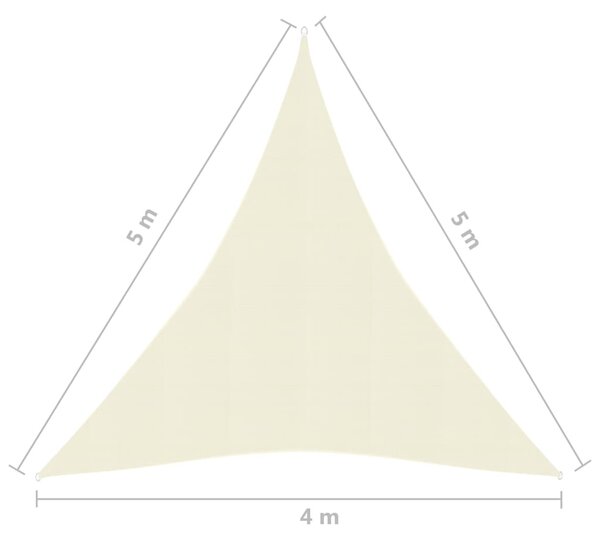 VidaXL Πανί Σκίασης Κρεμ 4 x 5 x 5 μ. από HDPE 160 γρ./μ²