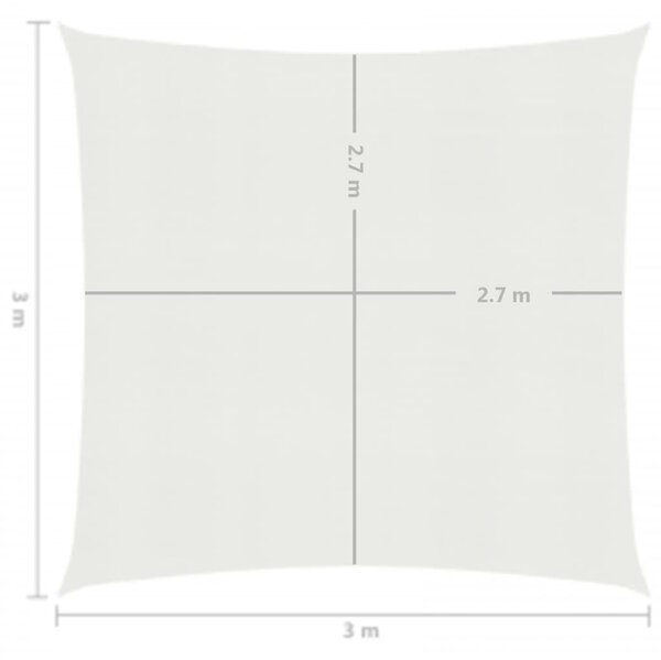 VidaXL Πανί Σκίασης Λευκό 3 x 3 μ. από HDPE 160 γρ./μ²