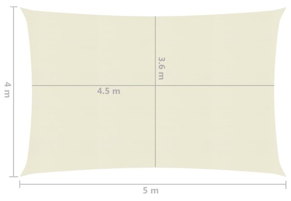 VidaXL Πανί Σκίασης Κρεμ 4 x 5 μ. από HDPE 160 γρ./μ²