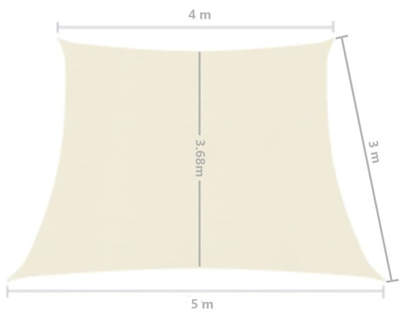 VidaXL Πανί Σκίασης Κρεμ 4/5 x 3 μ. από HDPE 160 γρ./μ²