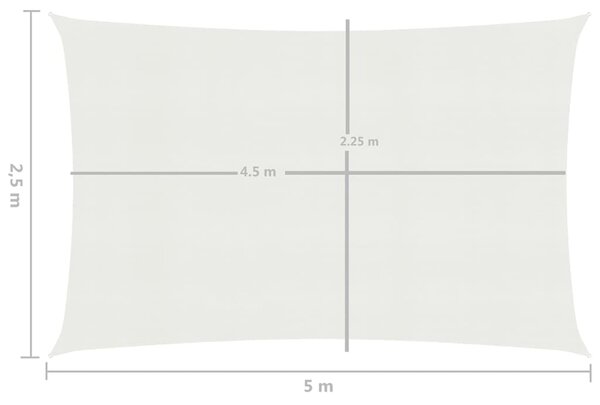 VidaXL Πανί Σκίασης Λευκό 2,5 x 5 μ. από HDPE 160 γρ./μ²