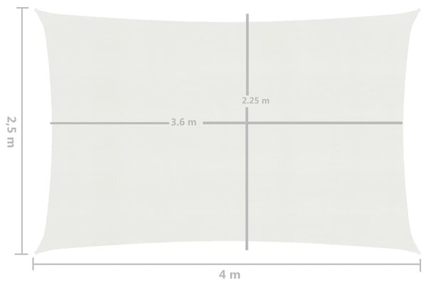 VidaXL Πανί Σκίασης Λευκό 2,5 x 4 μ. από HDPE 160 γρ./μ²