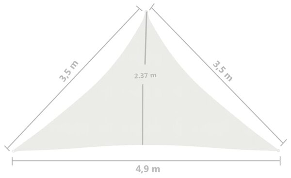 VidaXL Πανί Σκίασης Λευκό 3,5 x 3,5 x 4,9 μ. από HDPE 160 γρ./μ²