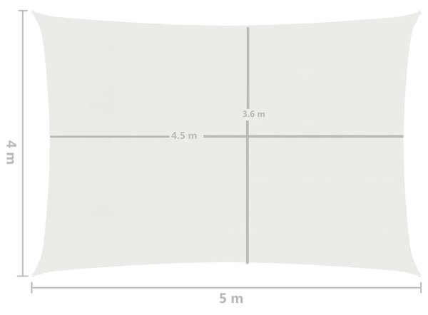 VidaXL Πανί Σκίασης Λευκό 4 x 5 μ. από HDPE 160 γρ/μ²