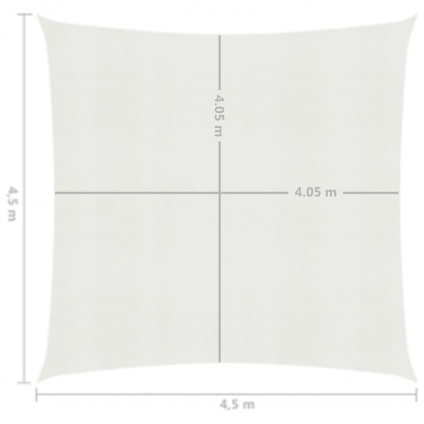 VidaXL Πανί Σκίασης Λευκό 4,5 x 4,5 μ. από HDPE 160 γρ./μ²