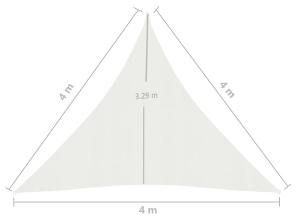 VidaXL Πανί Σκίασης Λευκό 4 x 4 x 4 μ. από HDPE 160 γρ./μ²