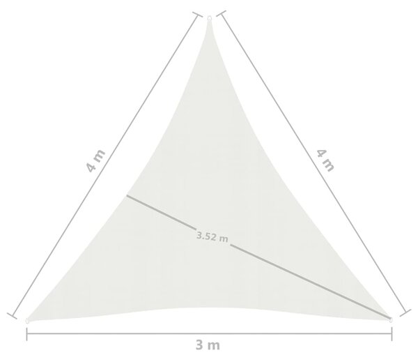 VidaXL Πανί Σκίασης Λευκό 3 x 4 x 4 μ. από HDPE 160 γρ./μ²