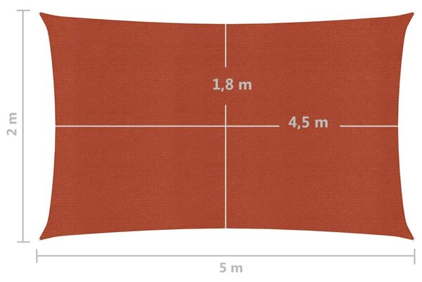 VidaXL Πανί Σκίασης Τερακότα 2 x 5 μ. από HDPE 160 γρ./μ²