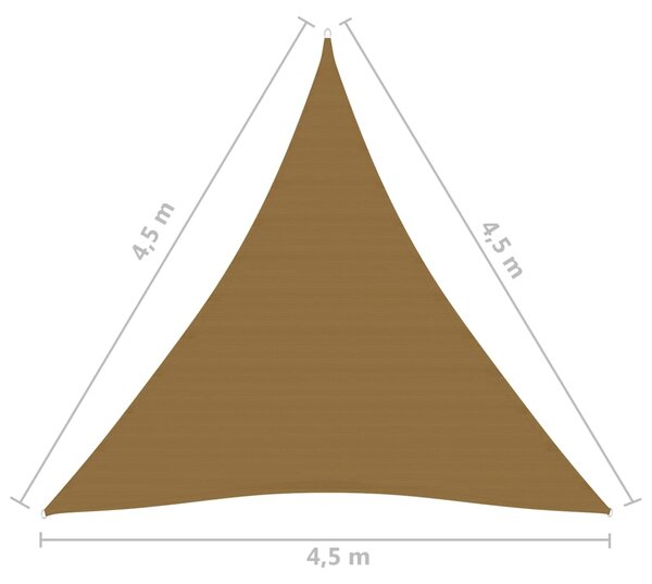 VidaXL Πανί Σκίασης Taupe 4,5 x 4,5 x 4,5 μ. από HDPE 160 γρ./μ²