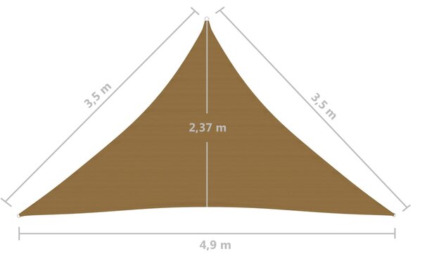 VidaXL Πανί Σκίασης Taupe 3,5 x 3,5 x 4,9 μ. από HDPE 160 γρ./μ²