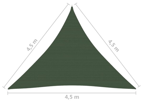 VidaXL Πανί Σκίασης Σκούρο Πράσινο 4,5x4,5x4,5 μ. από HDPE 160 γρ./μ²