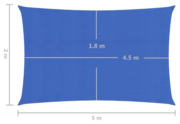 VidaXL Πανί Σκίασης Μπλε 2 x 5 μ. 160 γρ./μ² από HDPE