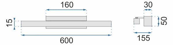 Χρυσό LED φωτιστικό τοίχου 60cm APP834-1W