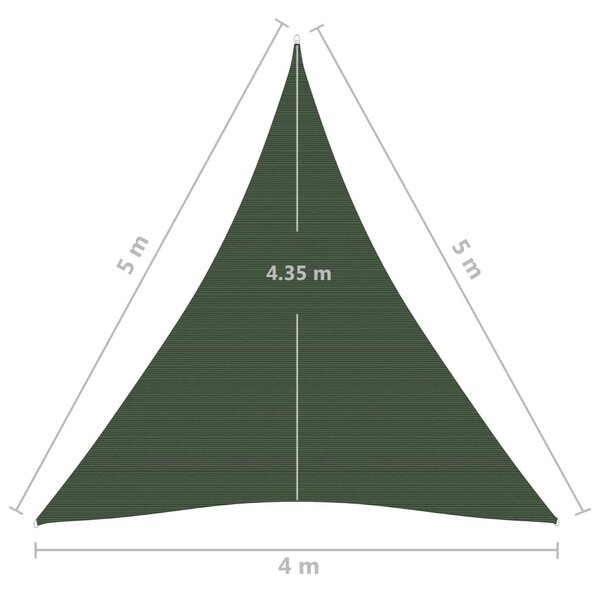 VidaXL Πανί Σκίασης Σκούρο Πράσινο 4 x 5 x 5 μ. από HDPE 160 γρ./μ²