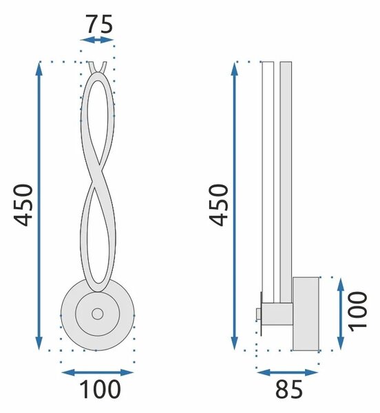 Φωτιστικό τοίχου Led APP1048-W Μαύρο