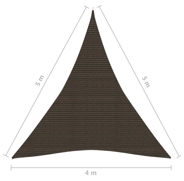 VidaXL Πανί Σκίασης Καφέ 4 x 5 x 5 μ. από HDPE 160 γρ./μ²