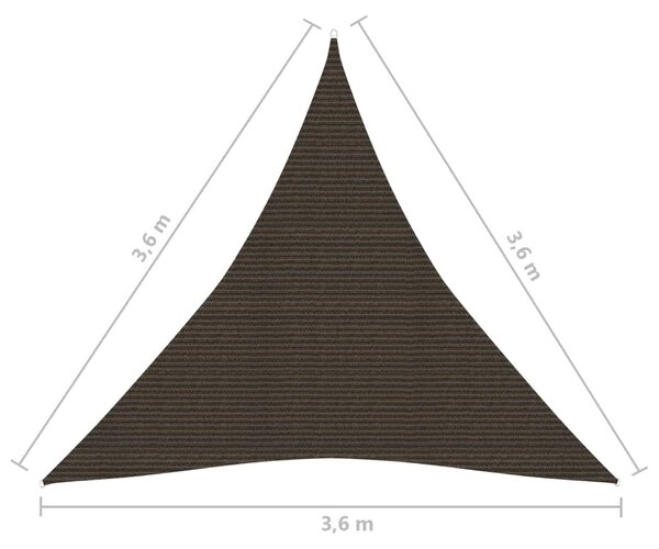 VidaXL Πανί Σκίασης Καφέ 3,6 x 3,6 x 3,6 μ. από HDPE 160 γρ./μ²