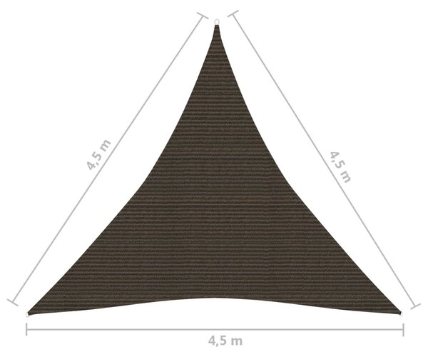 VidaXL Πανί Σκίασης Καφέ 4,5 x 4,5 x 4,5 μ. από HDPE 160 γρ./μ²