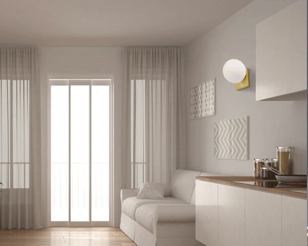 Επιτοίχιο φωτιστικό Glass Ball APP1009-1W Gold