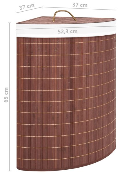 VidaXL Καλάθι Άπλυτων Γωνιακό Καφέ 60 Λίτρων από Μπαμπού