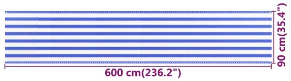 VidaXL Διαχωριστικό Βεράντας Μπλε / Λευκό 90x600 εκ. από HDPE