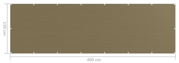 VidaXL Διαχωριστικό Βεράντας Taupe 120 x 400 εκ. από HDPE