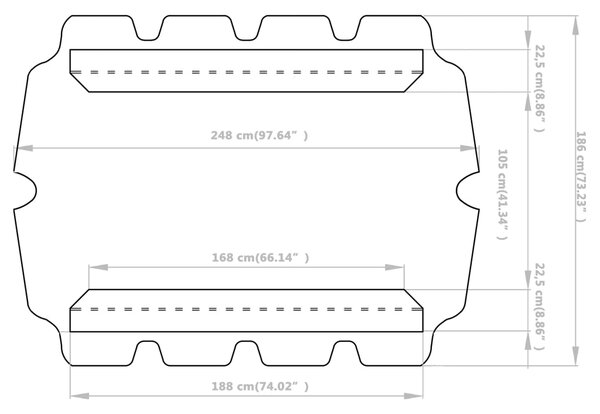 VidaXL Πανί Ανταλλακτικό για Κούνια Κήπου Μαύρο 188/168 x 145/110 εκ