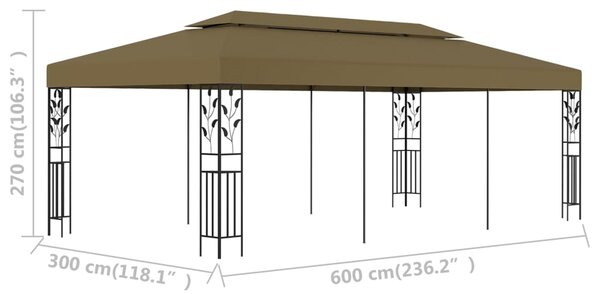 VidaXL Κιόσκι Taupe 6 x 3 μ. 180 γρ/μ²