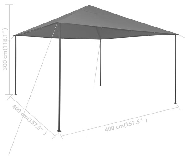 VidaXL Κιόσκι Ανθρακί 4 x 4 x 3 μ. 180 γρ./μ²