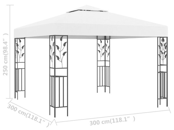 VidaXL Κιόσκι Λευκό 3 x 3 μ. 180 γρ./μ²