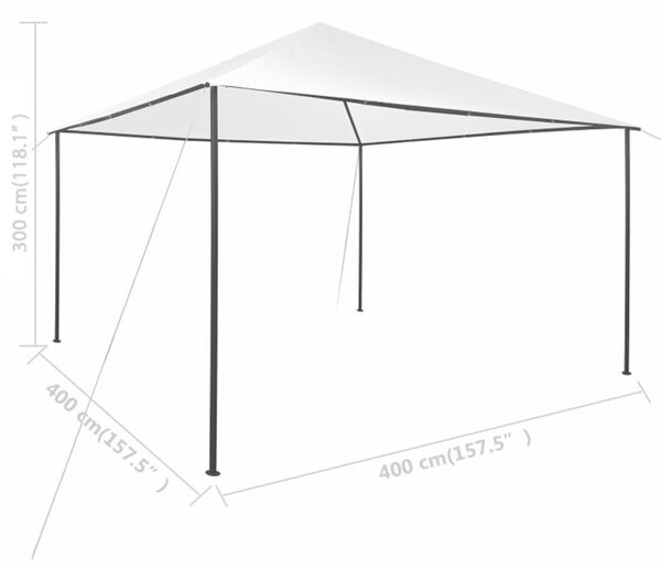 VidaXL Κιόσκι Λευκό 4 x 4 x 3 μ. 180 γρ./μ²