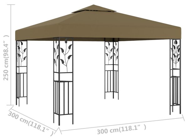 VidaXL Κιόσκι Taupe 3 x 3 μ. 180 γρ/μ²