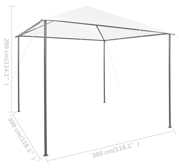 VidaXL Κιόσκι Λευκό 3 x 3 x 2,9 μ. 180 γρ./μ²