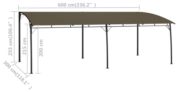 VidaXL Τεντοπέργκολα Κήπου Taupe 6 x 3 x 2,55 μ