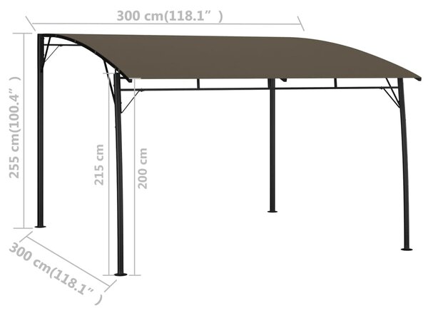 VidaXL Τεντοπέργκολα Κήπου Taupe 3 x 3 x 2,55 μ