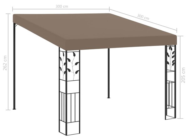 VidaXL Κιόσκι Επιτοίχιο Taupe 3 x 3 x 2,5 μ