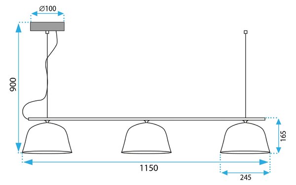 APP1478-3CP ΜΑΥΡΟ ΚΡΕΜΑΣΤΟ ΦΩΤΙΣΤΙΚΟ ΟΡΟΦΗΣ