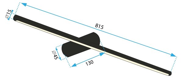 ΦΩΤΙΣΤΙΚΟ ΤΟΙΧΟΥ ΜΠΑΝΙΟΥ LED 80CM APP1343-W Μαύρο