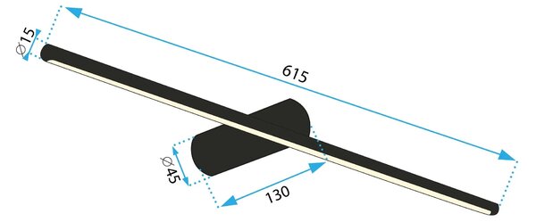 ΦΩΤΙΣΤΙΚΟ ΤΟΙΧΟΥ ΜΠΑΝΙΟΥ LED 60CM APP1342-W Μαύρο