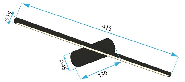 ΦΩΤΙΣΤΙΚΟ ΤΟΙΧΟΥ ΜΠΑΝΙΟΥ LED 40CM APP1341-W Μαύρο