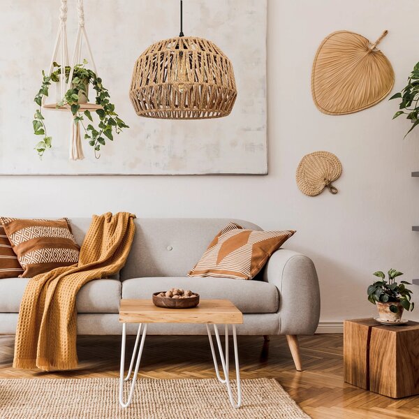Κρεμαστό φωτιστικό Boho APP1291-1CP Μπεζ